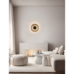 Szklany kinkiet okrągły Onsu czarny | IdealMeble.pl