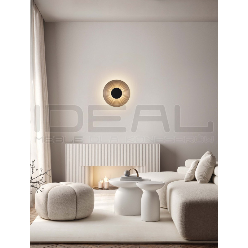 Szklany kinkiet okrągły Onsu czarny | IdealMeble.pl