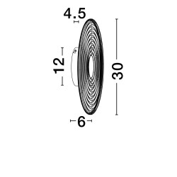 Szklany kinkiet okrągły Onsu czarny | IdealMeble.pl
