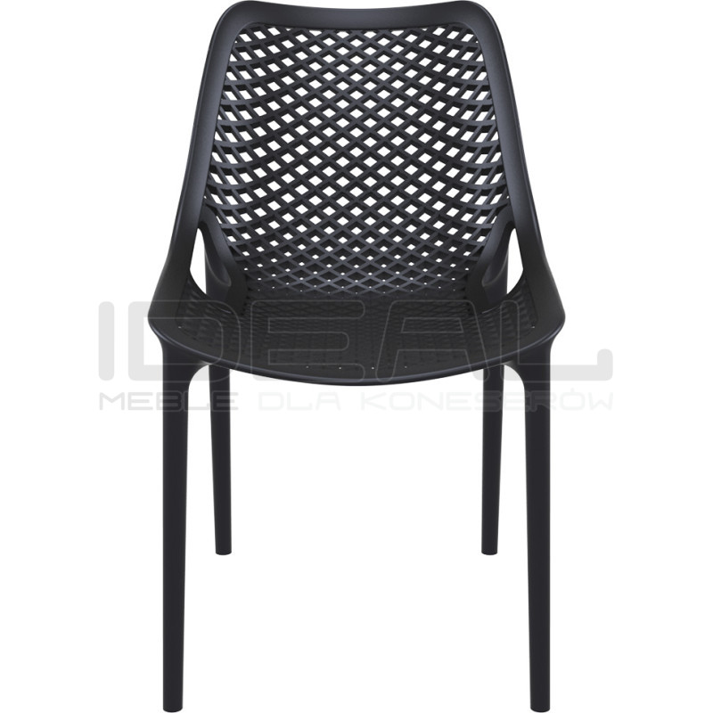 Krzesło ażurowe CHIPS czarne na taras, balkon, do salonu | IdealMeble.pl