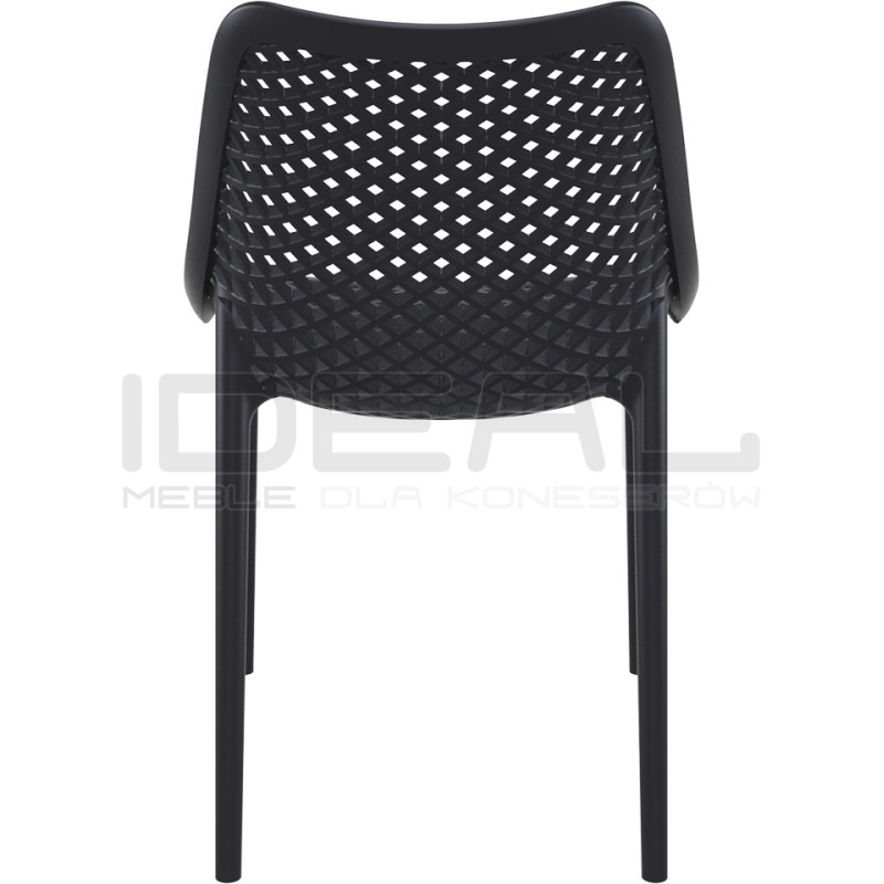 Krzesło ażurowe CHIPS czarne na taras, balkon, do salonu | IdealMeble.pl