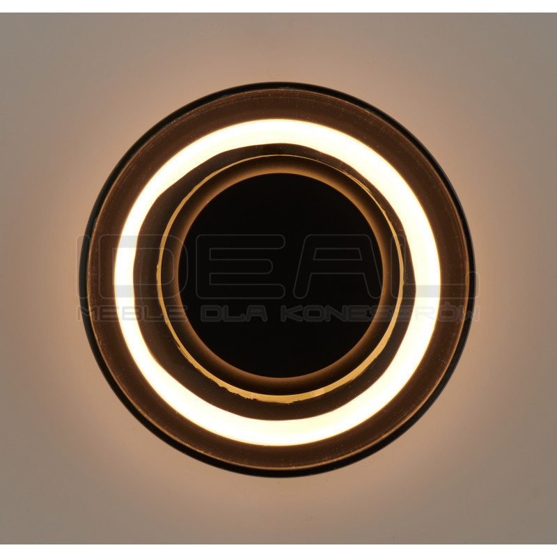 Kinkiet LED Donut – szare szkło z elementem dekoracyjnym