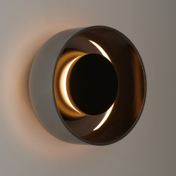 Kinkiet LED Donut – szare szkło z elementem dekoracyjnym