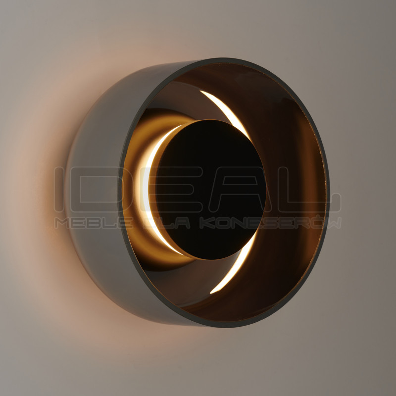 Kinkiet LED Donut – szare szkło z elementem dekoracyjnym