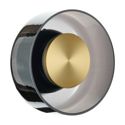 Kinkiet LED Donut – szare szkło z elementem dekoracyjnym