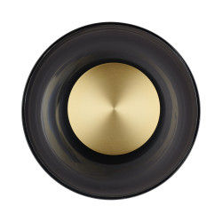 Kinkiet LED Donut – szare szkło z elementem dekoracyjnym