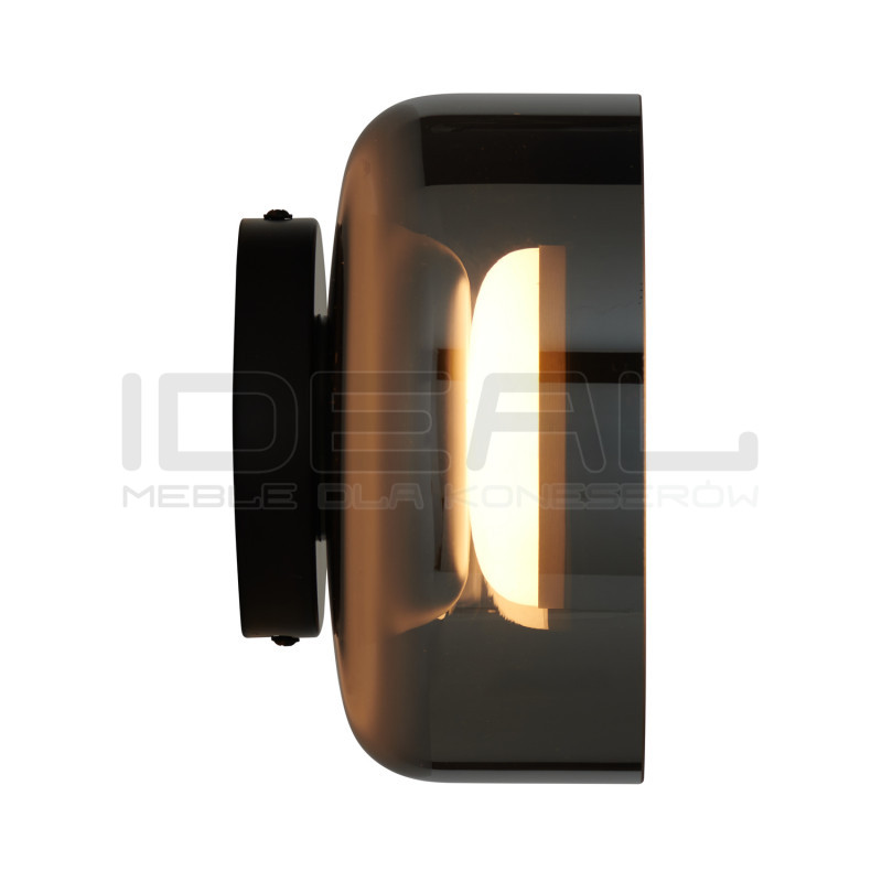 Kinkiet LED Donut – szare szkło z elementem dekoracyjnym