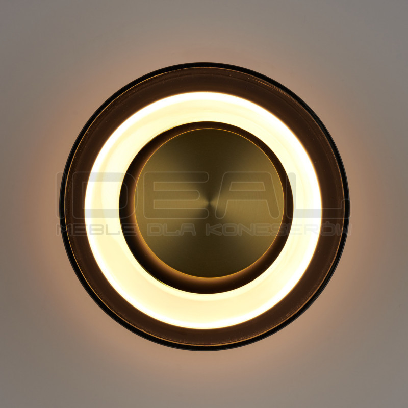 Kinkiet LED Donut – szare szkło z elementem dekoracyjnym