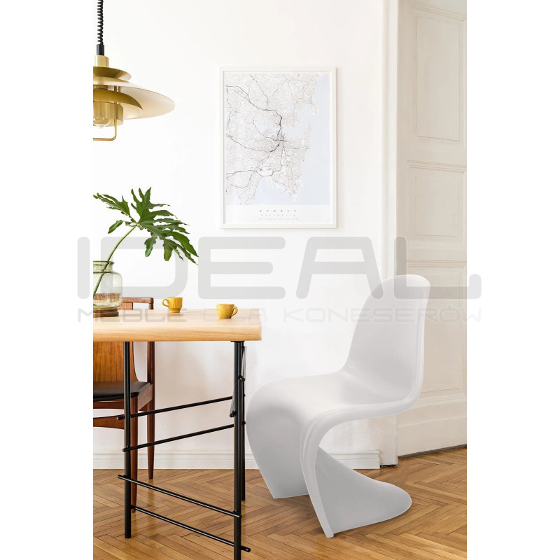 Krzesło designerskie Hover Jim czarne białe | IdealMeble.pl
