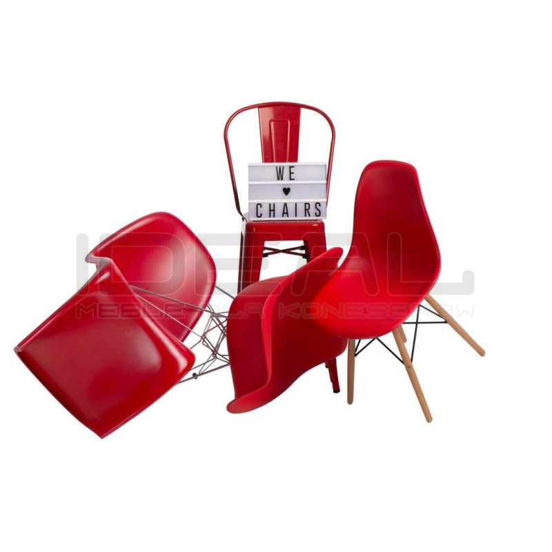 Krzesło kolorowe Hover Jim szare czerwone | IdealMeble.pl