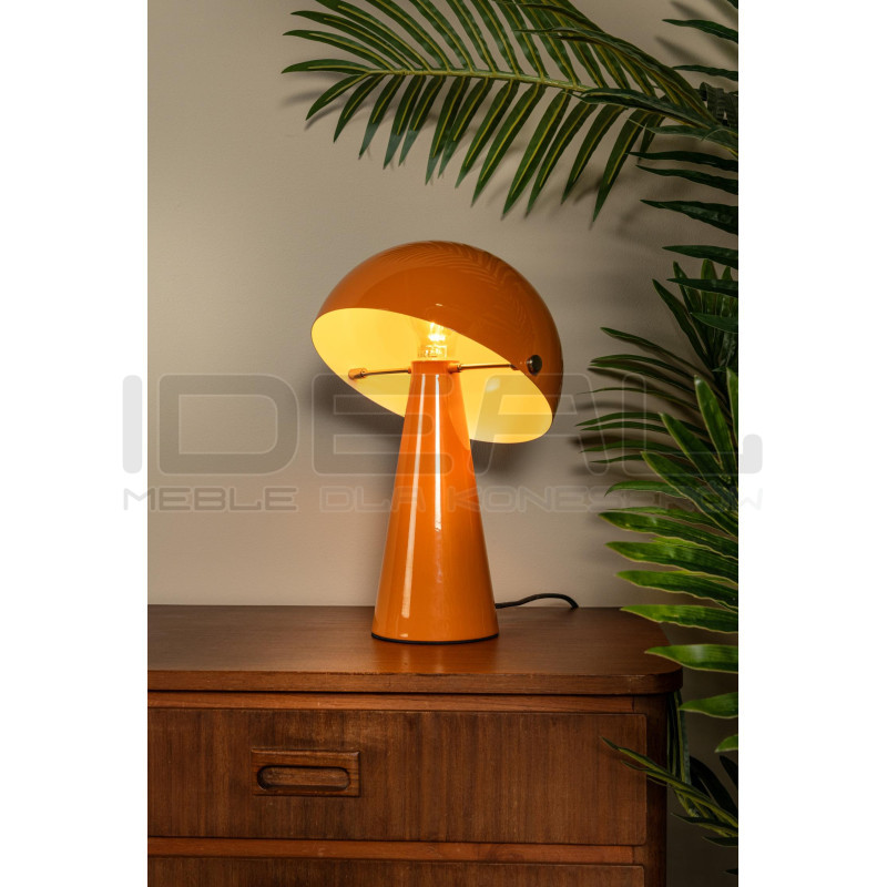 Lampa stołowa Grzybek – design lat 70/80 pomarańcz, beż, brąz