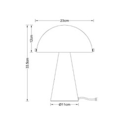 Lampa stołowa Grzybek – design lat 70/80 pomarańcz, beż, brąz