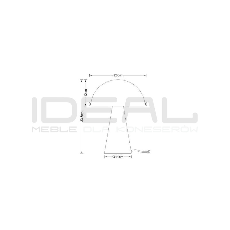 Lampa stołowa Grzybek – design lat 70/80 pomarańcz, beż, brąz