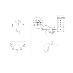 Lampa stołowa Grzybek M – regulacja światła, ruchomy klosz