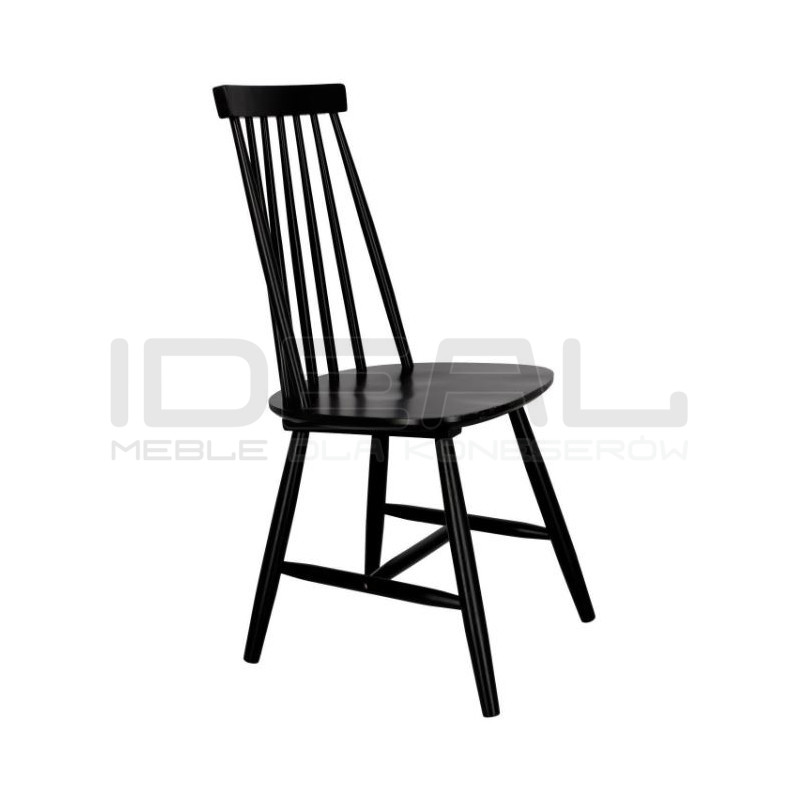 Czarny patyczak Stick – krzesło drewniane vintage do jadalni i kuchni