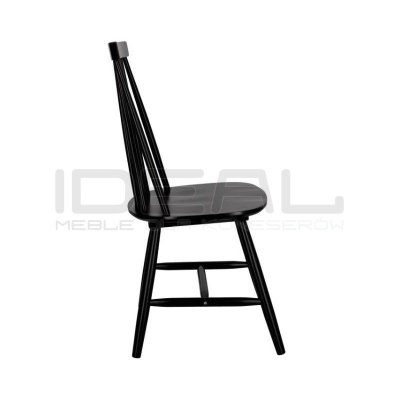 Czarny patyczak Stick – krzesło drewniane vintage do jadalni i kuchni