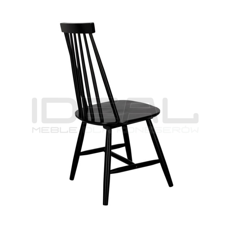 Czarny patyczak Stick – krzesło drewniane vintage do jadalni i kuchni