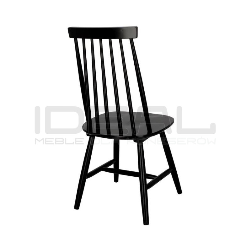 Czarny patyczak Stick – krzesło drewniane vintage do jadalni i kuchni