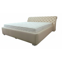 Łóżko Chesterfield z podnoszonym stelażem z pojemnikiem Jones Kopiko skóra 160x200