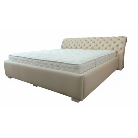 Łóżko Chesterfield z podnoszonym stelażem z pojemnikiem Jones Kopiko skóra 160x200