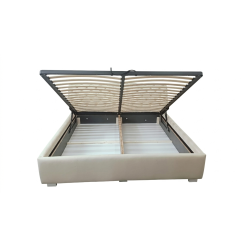 Łóżko Chesterfield z podnoszonym stelażem z pojemnikiem Jones Kopiko skóra 160x200