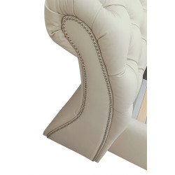 Łóżko Chesterfield z podnoszonym stelażem z pojemnikiem Jones Kopiko skóra 160x200