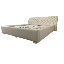 Łóżko Chesterfield z podnoszonym stelażem z pojemnikiem Jones Kopiko skóra 160x200