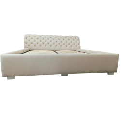 Łóżko Chesterfield z podnoszonym stelażem z pojemnikiem Jones Kopiko skóra 160x200