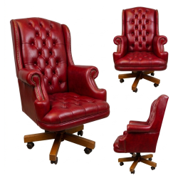 Fotel biurowy dla szefa w skórze Edward Vintage | IdealMeble.pl