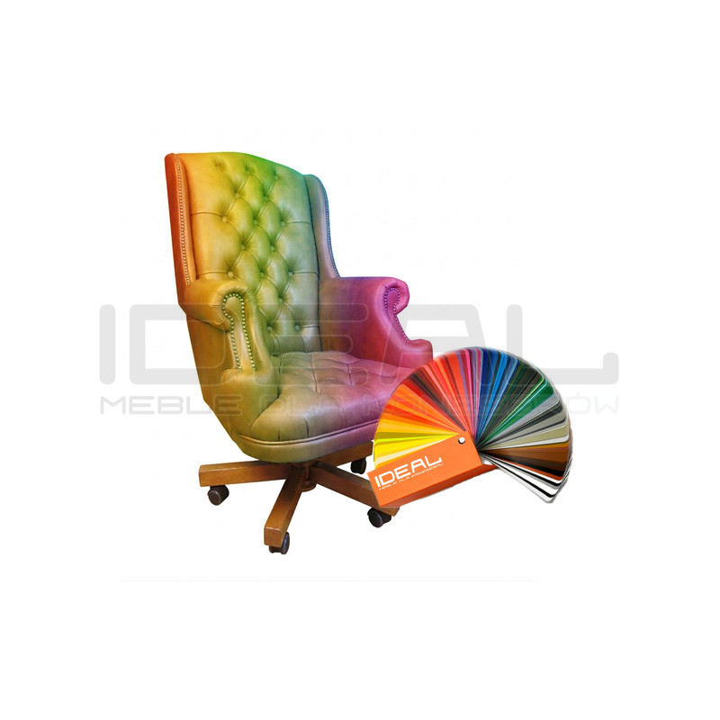 Fotel biurowy dla szefa w skórze Edward Vintage | IdealMeble.pl