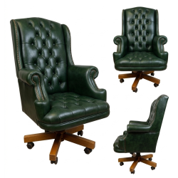 Fotel biurowy dla szefa w skórze Edward Vintage | IdealMeble.pl