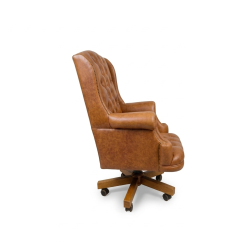 Fotel biurowy dla szefa w skórze Edward Vintage | IdealMeble.pl