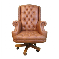 Fotel biurowy dla szefa w skórze Edward Vintage | IdealMeble.pl