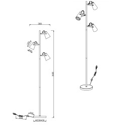 Potrójna lampa podłogowa Edziu – czarna loftowa lampa