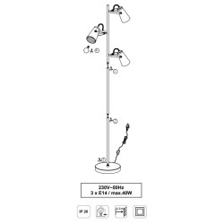 Potrójna lampa podłogowa Edziu – czarna loftowa lampa