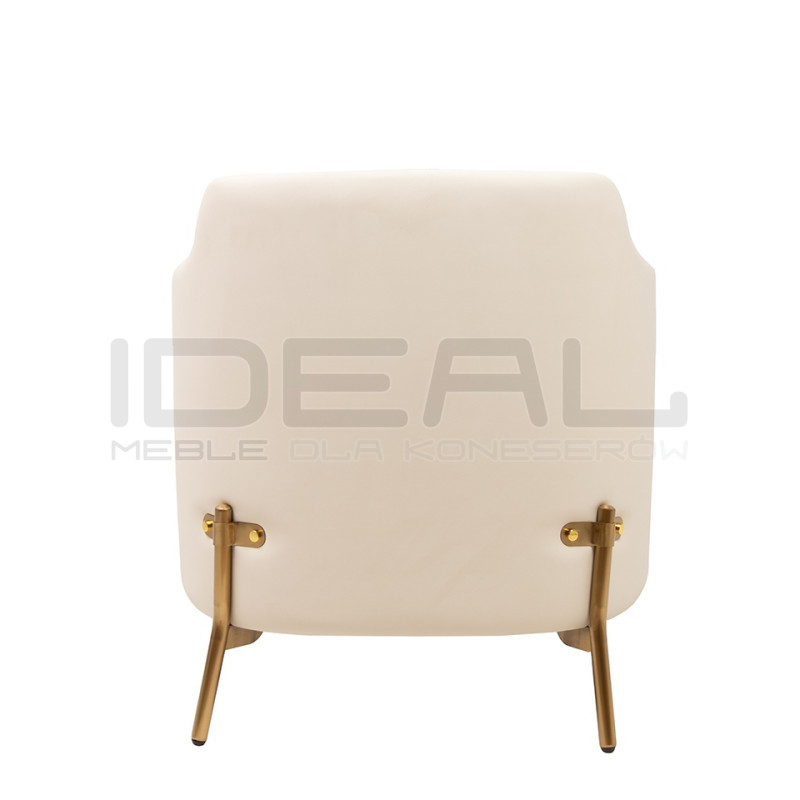 Fotel VENICE beżowy Pepitka biało brązowa | IdealMeble