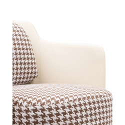 Fotel VENICE beżowy Pepitka biało brązowa | IdealMeble