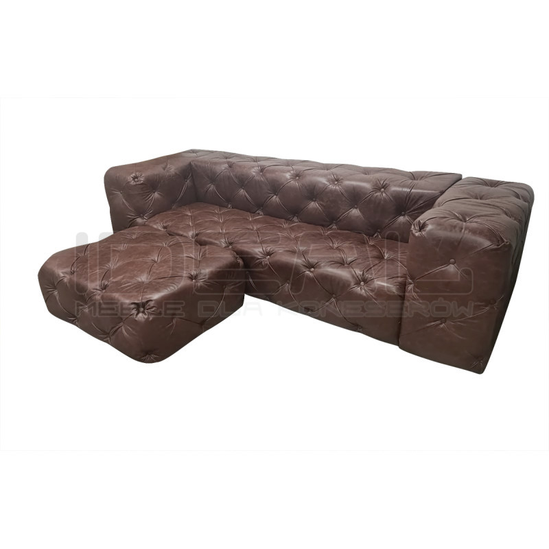 Pufa Chesterfield Moon skóra