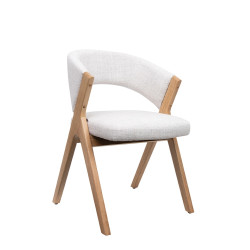 Krzesło do jadalni FIRENZE beżowe drewniane | Tapicerowane