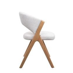 Krzesło do jadalni FIRENZE beżowe drewniane | Tapicerowane