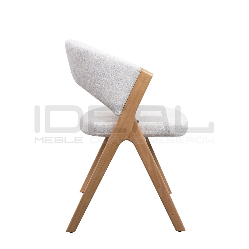 Krzesło do jadalni FIRENZE beżowe drewniane | Tapicerowane