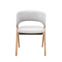 Krzesło do jadalni FIRENZE beżowe drewniane | Tapicerowane