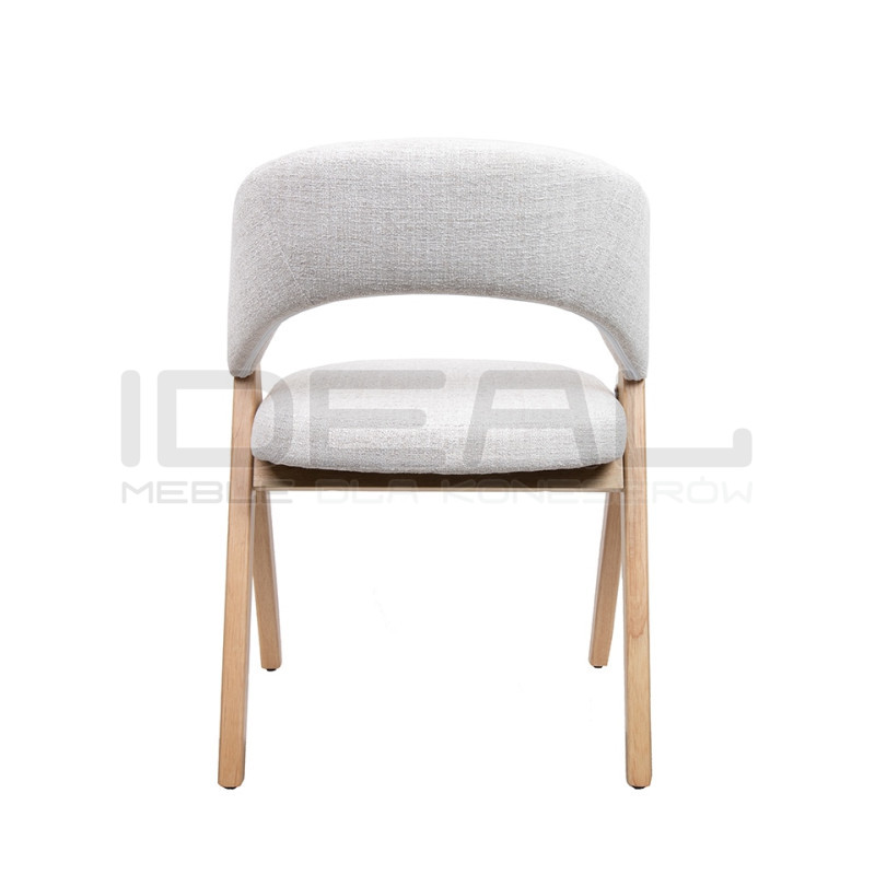 Krzesło do jadalni FIRENZE beżowe drewniane | Tapicerowane