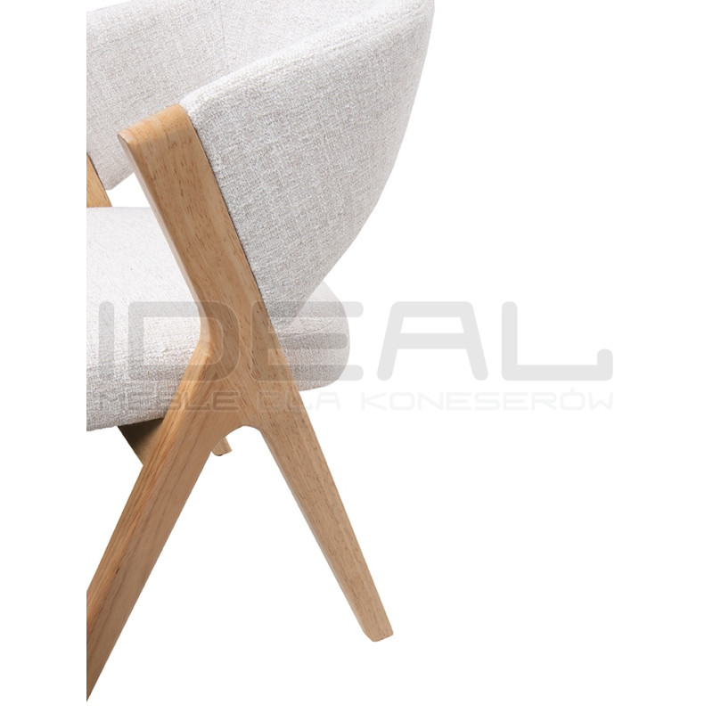 Krzesło do jadalni FIRENZE beżowe drewniane | Tapicerowane