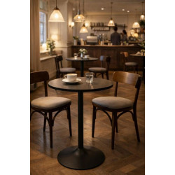 Okrągły stół 60 cm na jednej nodze Tulp czarny | IdealMeble