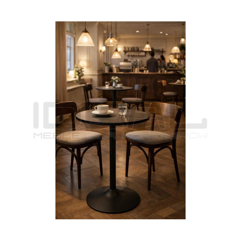 Okrągły stół 60 cm na jednej nodze Tulp czarny | IdealMeble