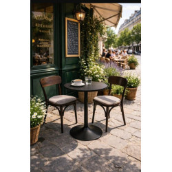 Okrągły stół 60 cm na jednej nodze Tulp czarny | IdealMeble