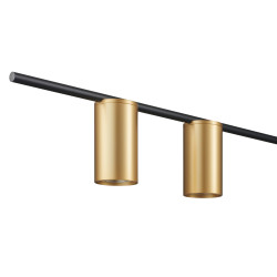 Lampa wisząca pozioma Modern Mid-Century LUNGO czarno złota 135 cm