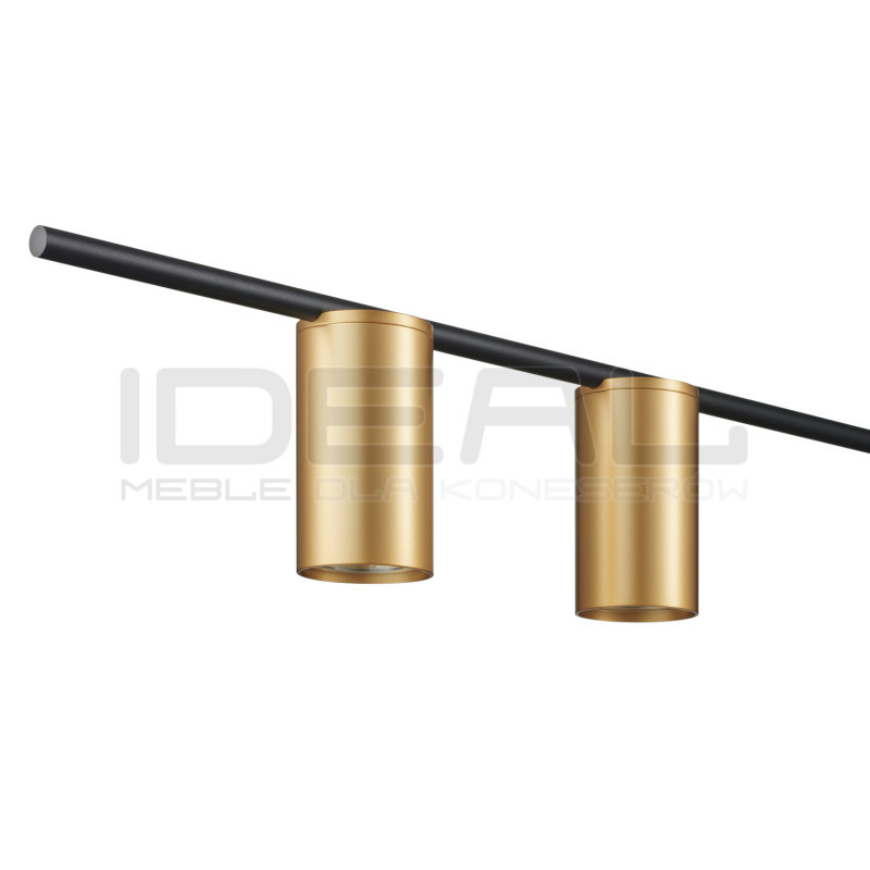 Lampa wisząca pozioma Modern Mid-Century LUNGO czarno złota 135 cm