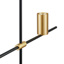 Lampa wisząca pozioma Modern Mid-Century LUNGO czarno złota 135 cm